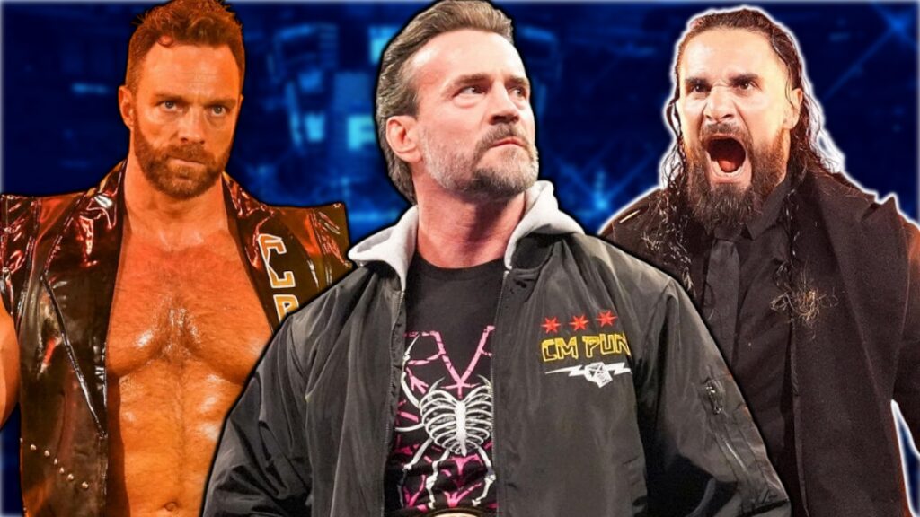 WWE's CM Punk, LA Knight and Seth Rollins