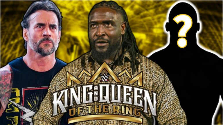 WWE King & Queen of the Ring logo with Oba Femi and CM Punk