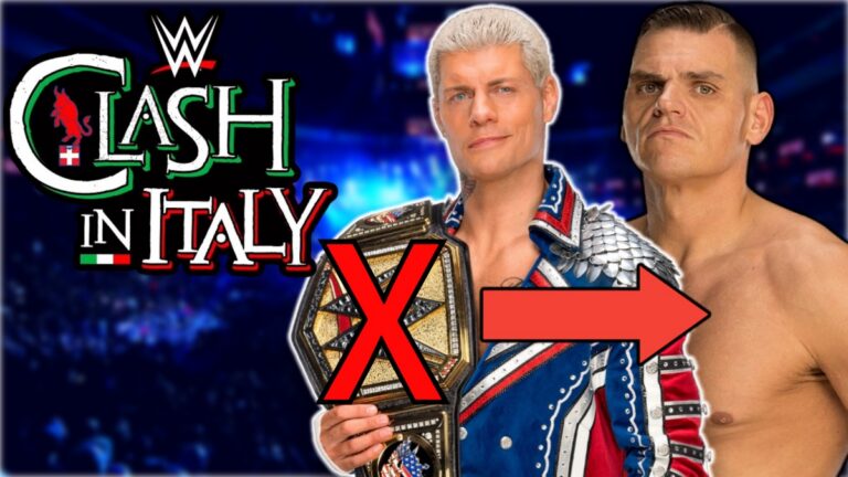 WWE Clash in Italy 2026 logo with Cody Rhodes and GUNTHER