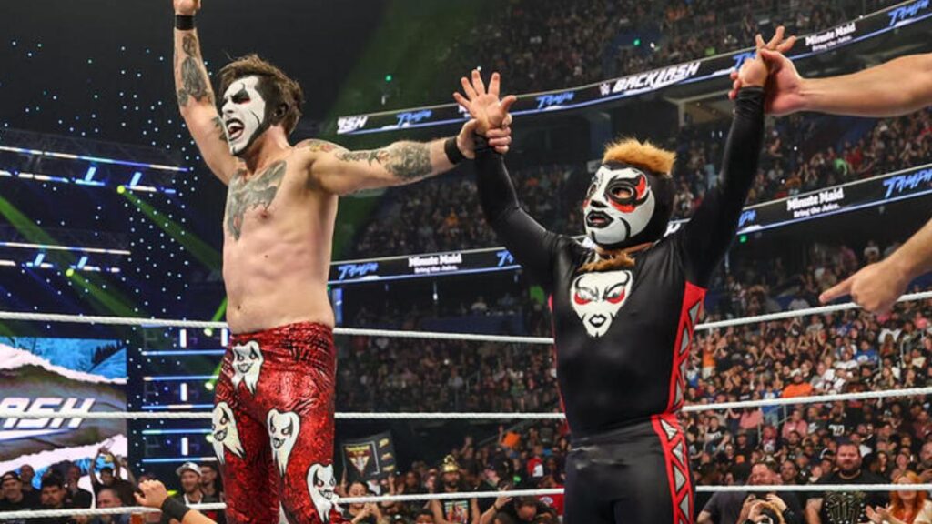 WWE star Danhausen and Minihausen at Backlash