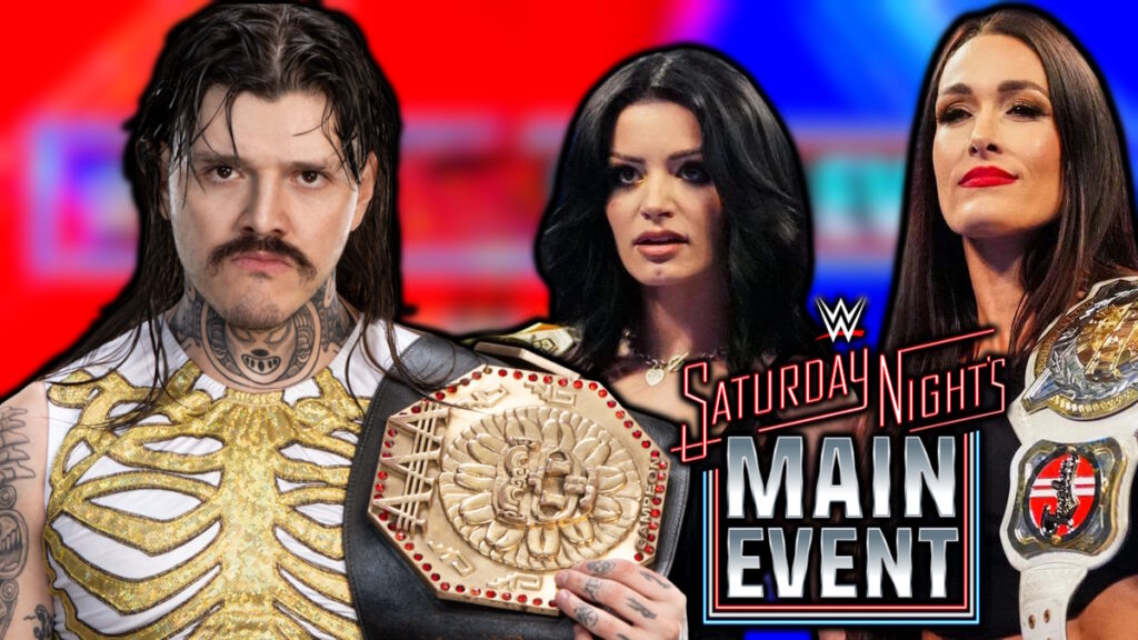 WWE Saturday Night's Main Event logo, Dominik Mysterio, Paige and Brie Bella
