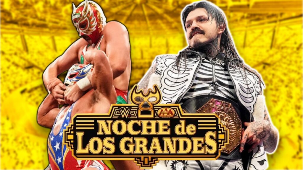 WWE AAA Noche de Los Grandes logo with El Grande Americano, Original El Grande Americano and Dominik Mysterio