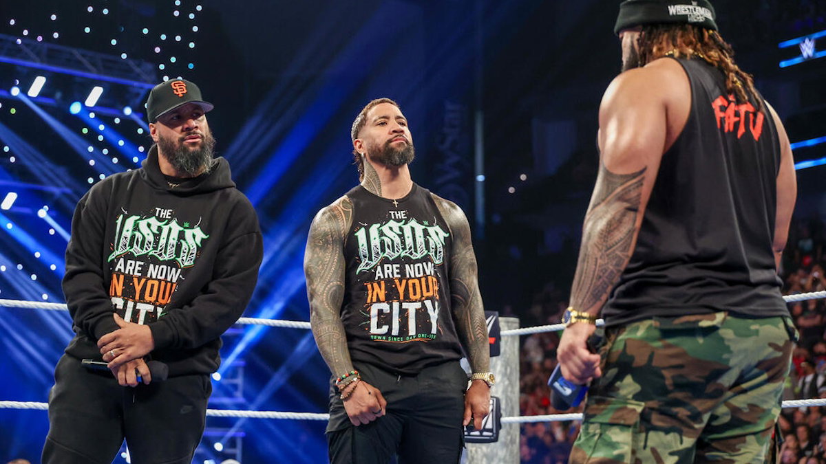 WWE's The Usos and Jacob Fatu on SmackDown