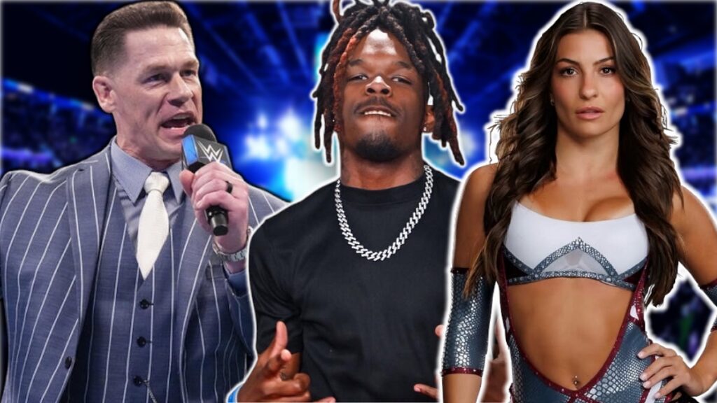 WWE's John Cena, Je'Von Evans and Kendal Grey