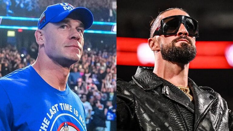 John Cena and Seth Rollins in WWE