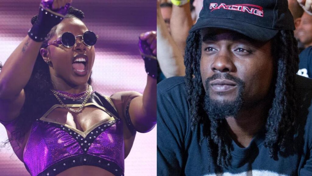 WWE NXT's Kali Armstrong next to rapper Wale