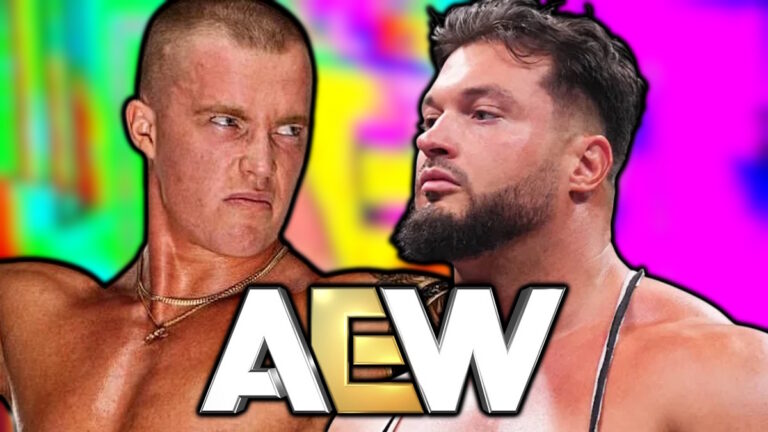 AEW logo and Kyle Fletcher