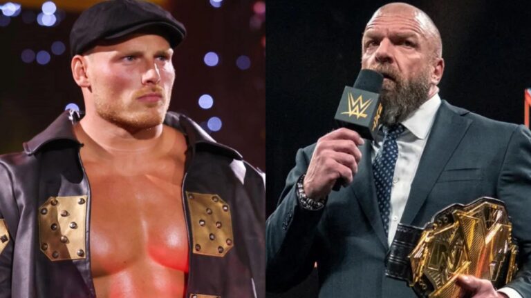 Former WWE star Ridge Holland alongside Triple H in NXT