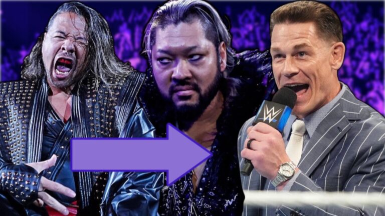 WWE's Shinsuke Nakamura and Naraku with John Cena