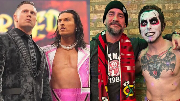 WWE stars The Miz, Kit Wilson, CM Punk and Danhausen