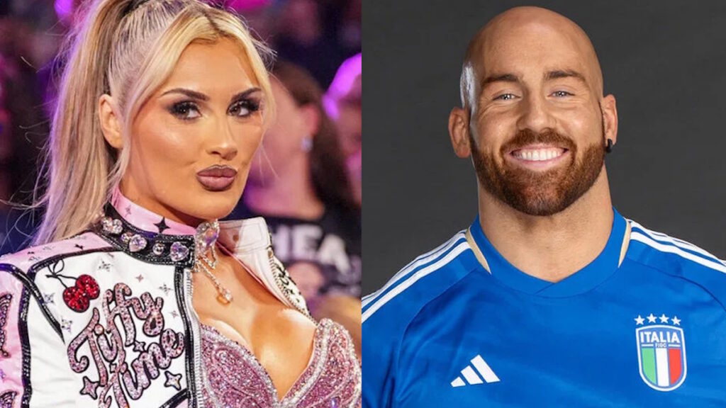 WWE star Tiffany Stratton and Giovanni Vinci (Fabian Aichner)