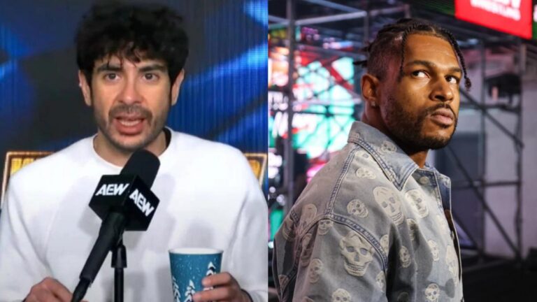 AEW's Tony Khan next to Kevin Knight