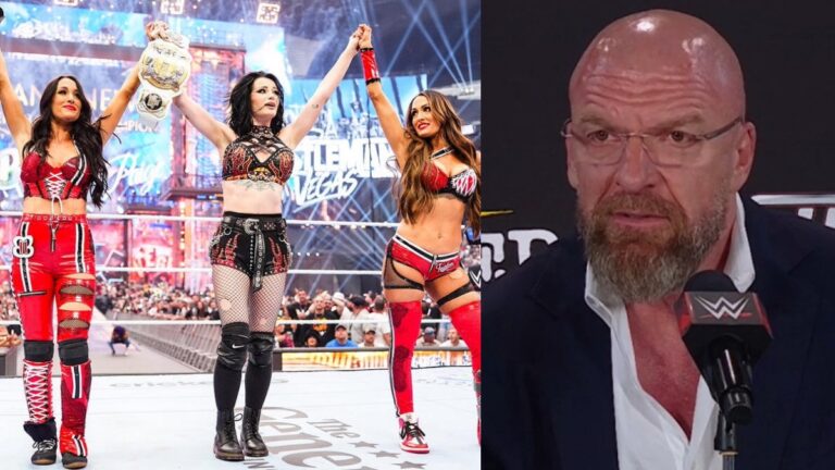 WWE's Triple H, Nikki Bella, Brie Bella and Paige