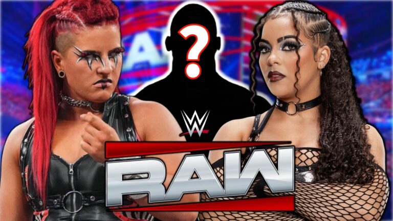 WWE Raw logo with Jaida Parker and Zaria