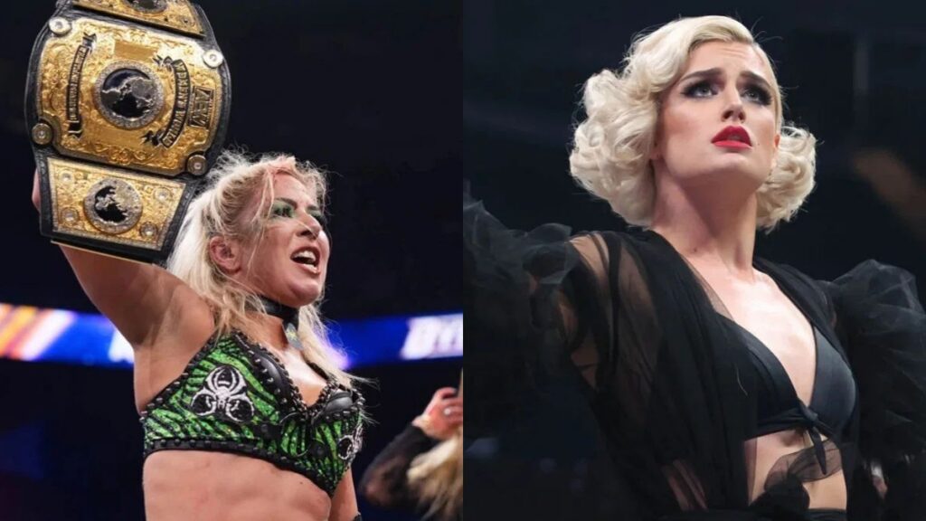 AEW Women's World Champion Thekla next to Toni Storm