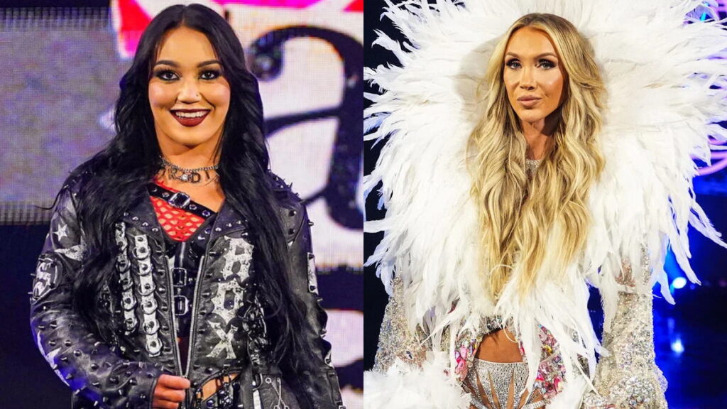 WWE stars Roxanne Perez and Charlotte Flair