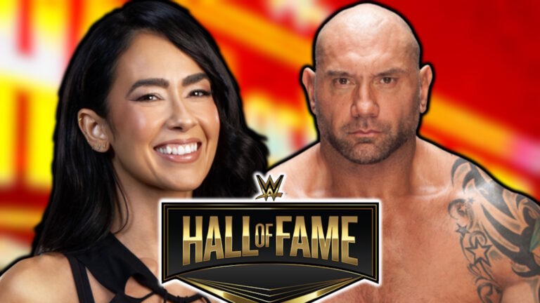 WWE Hall of Fame logo, AJ Lee and Batista