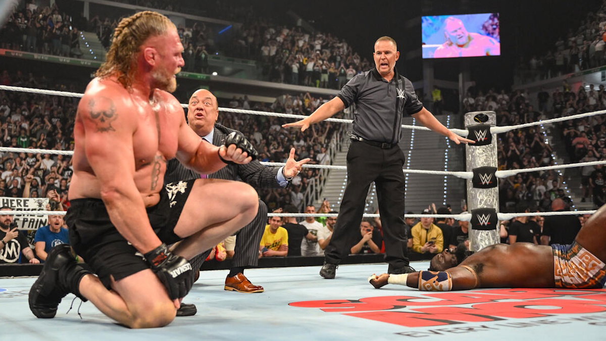Brock Lesnar & Oba Femi at WWE Clash in Italy