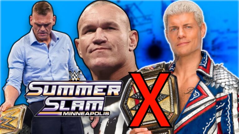 WWE SummerSLam logo with Cody Rhodes, Randy Orton and GUNTHER