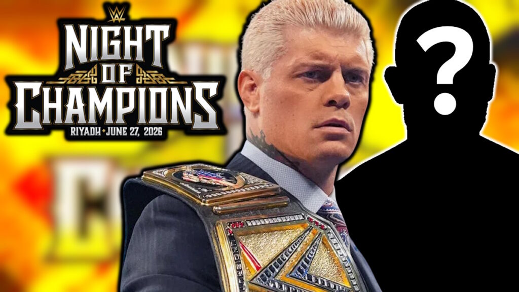 WWE Champion Cody Rhodes and Night of Champions logo