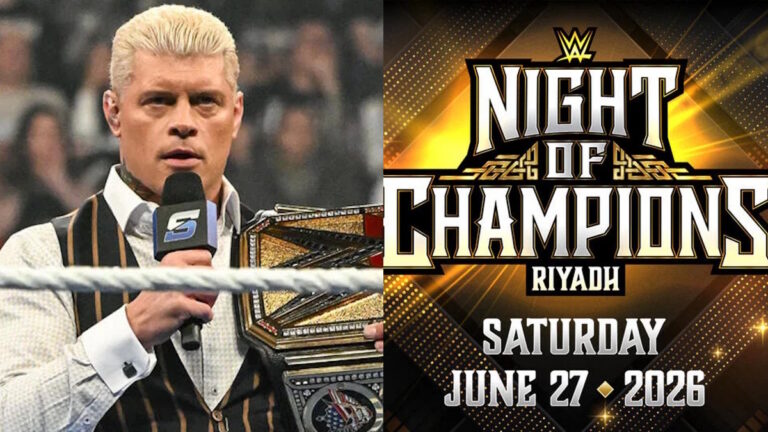 Cody Rhodes and WWE Night of Champions logo