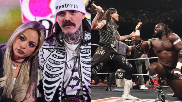 WWE stars Liv Morgan, Dominik Mysterio and Oba Femi