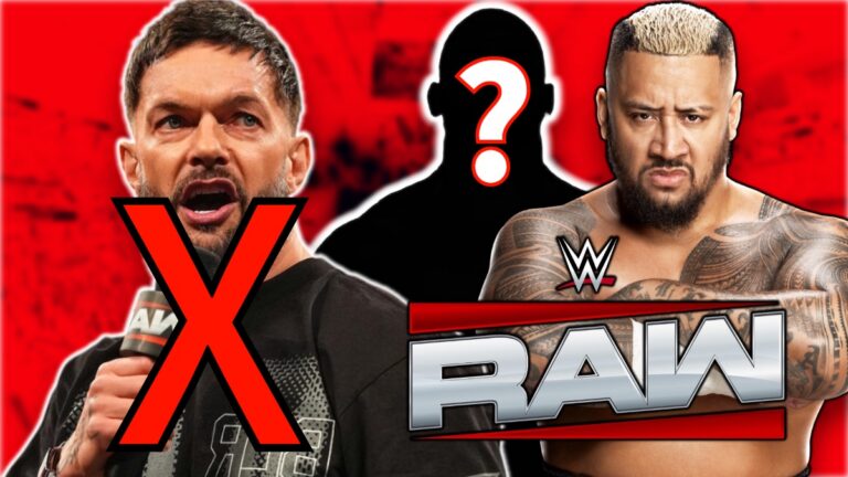 WWE Raw logo with Finn Balor and Solo Sikoa