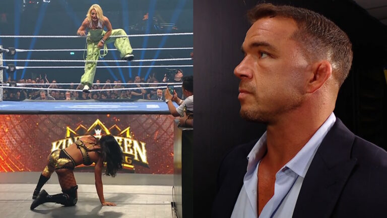 WWE stars Kiana James, Giulia and Chad Gable