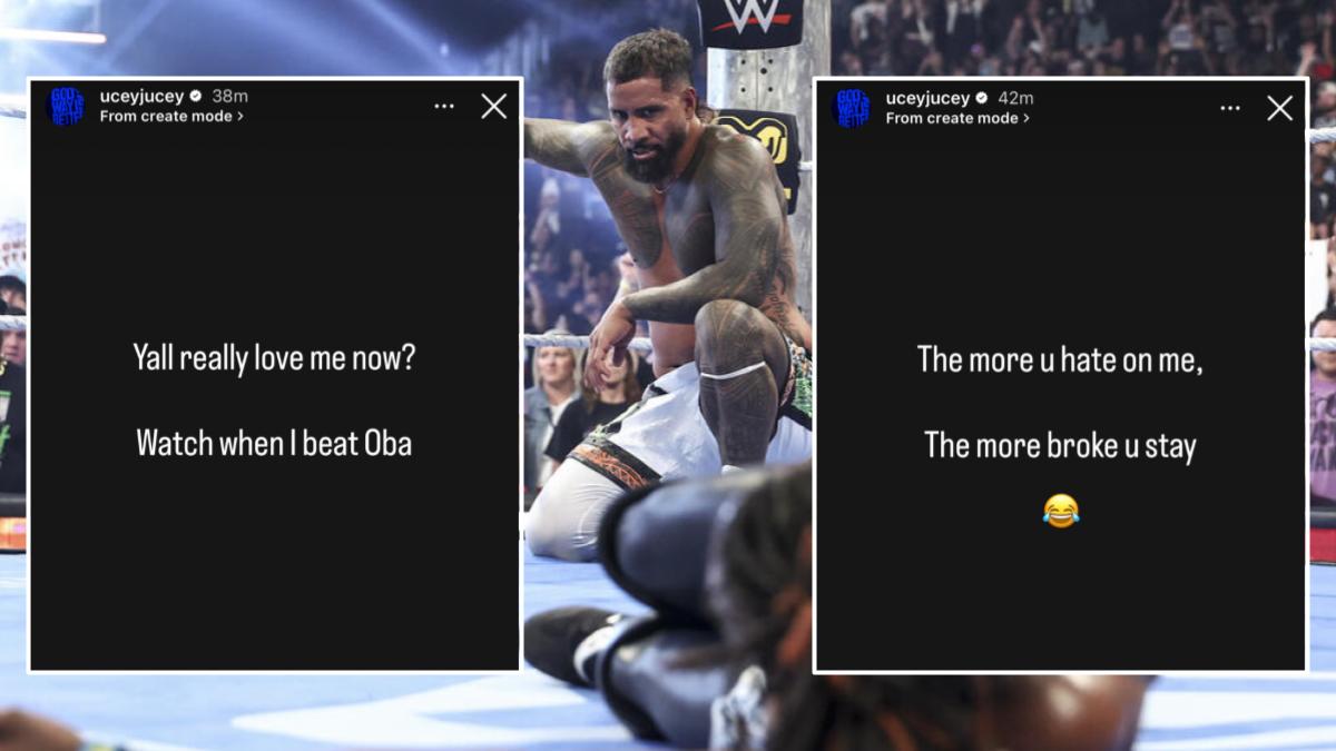 WWE star Jey Uso's Instagram stories after defeating Je'Von Evans in the King of the Ring semi-finals on SmackDown June 19.