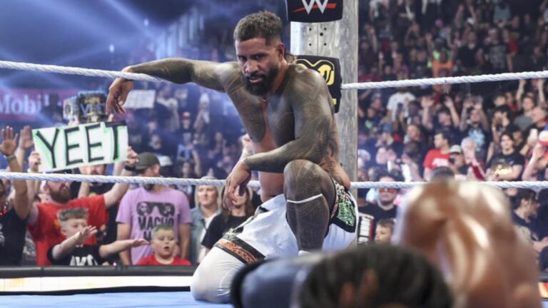 WWE star Jey Uso after defeating Je'Von Evans on SmackDown