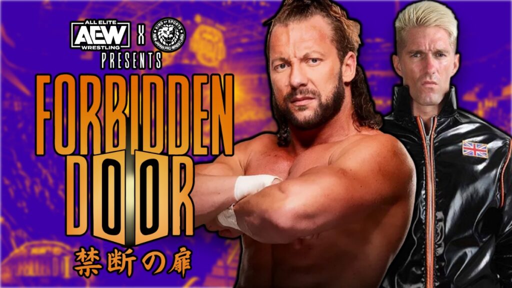 AEW Forbidden Door logo with Kenny Omega and Zack Sabre Jr