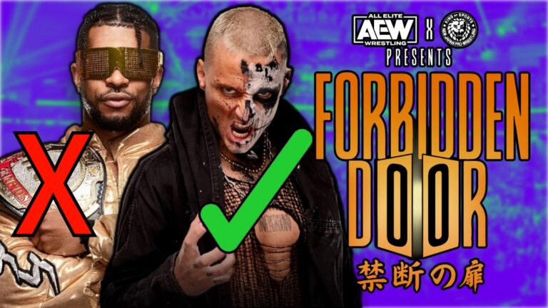 AEW Forbidden Door logo with Darby Allin and Kevin Knight