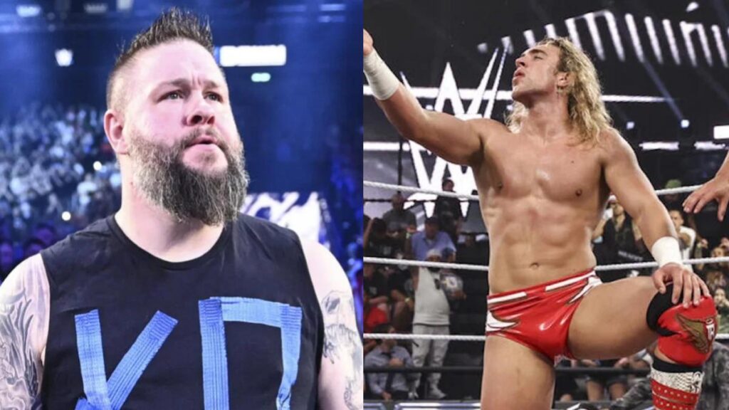 WWE's Kevin Owens next to NXT's Tristan Angels