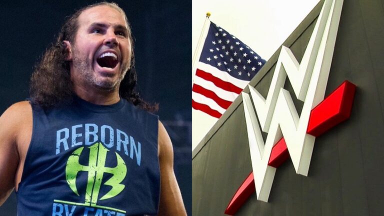 Matt Hardy and WWE HQ logo