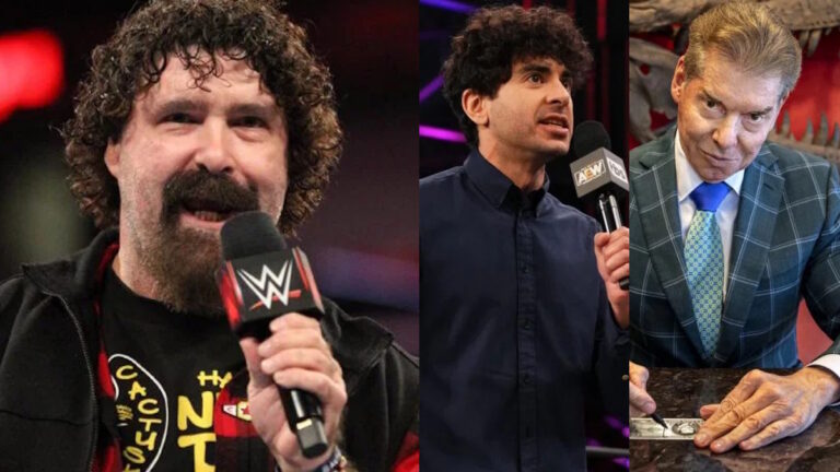 WWE Hall of Famer Mick Foley, AEW CEO Tony Khan and Vince McMahon