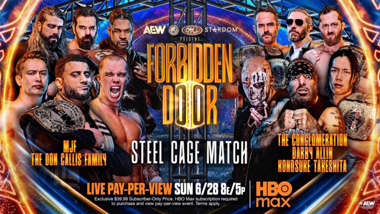 AEW Forbidden Door Team MJF vs Team Mark Briscoe match graphic