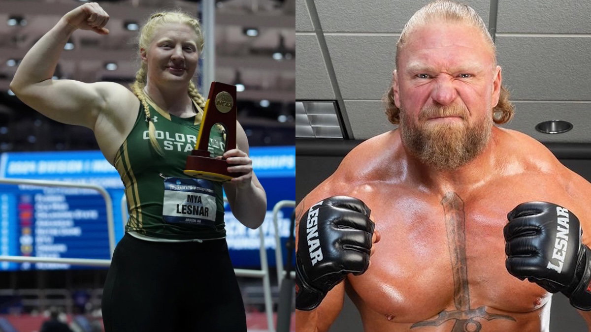 WWE's Brock Lesnar with his daughter May Lesnar