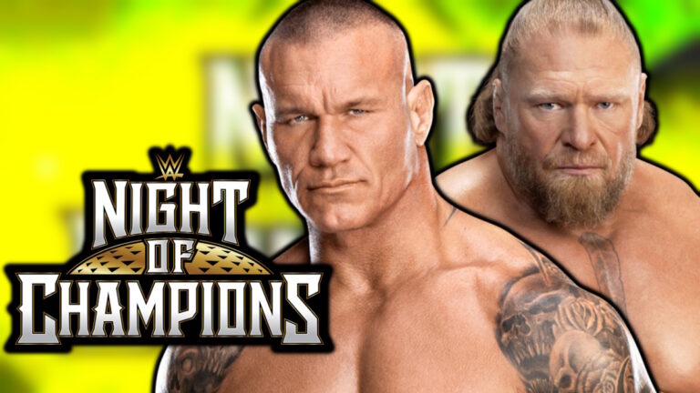 WWE Night of Champions logo, Randy Orton and Brock Lesnar