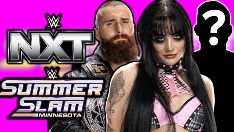 WWE NXT and SummerSlam logos, Tony D'Angelo and Tatum Paxley