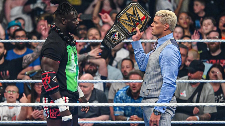 WWE stars Oba Femi and Cody Rhodes