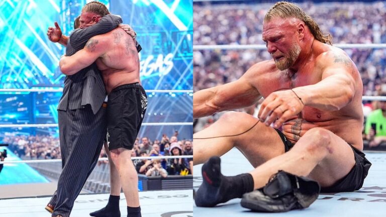 Paul Heyman and Brock Lesnar at WWE WrestleMania 42
