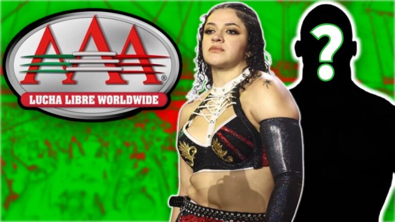 AEW's Persephone with the AAA logo