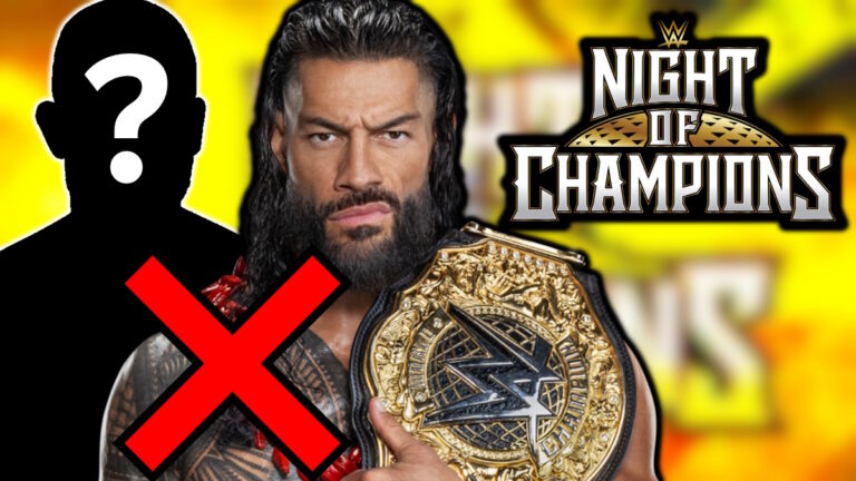 WWE Night of Champions logo and Roman Reigns
