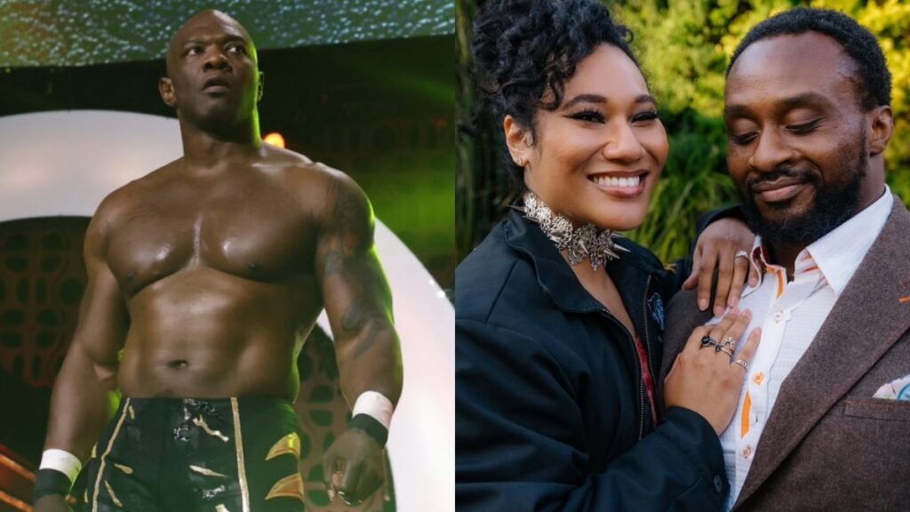 AEW's Shelton Benjamin along with Big E and Kris Yim