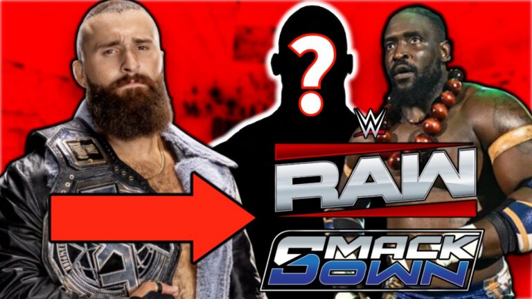 WWE Raw and SmackDown logos with Tony D'Angelo and Oba Femi