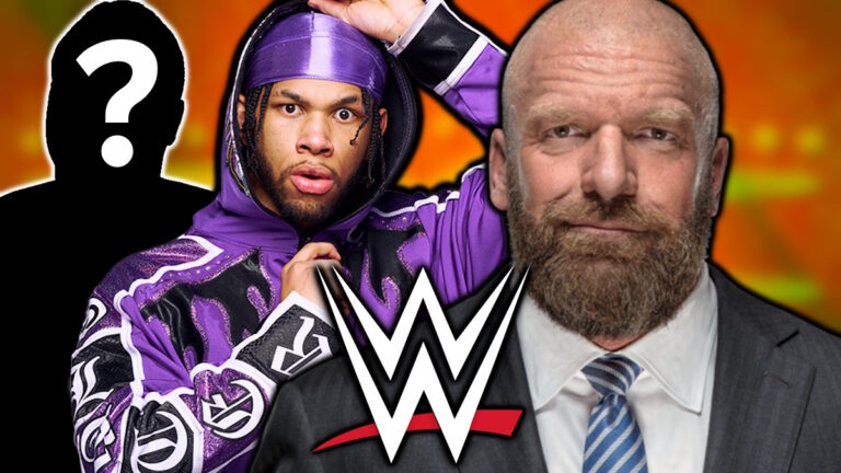 WWE logo, Triple H and Leon Slater
