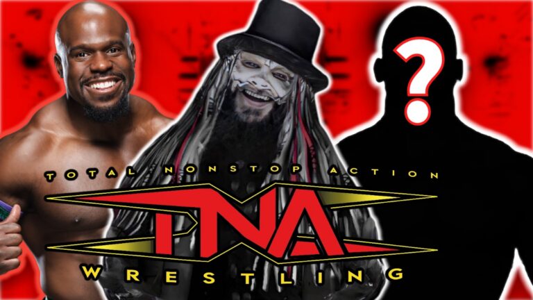 TNA Wrestling logo with Apollo Crews & Uncle Howdy (Bo Dallas)