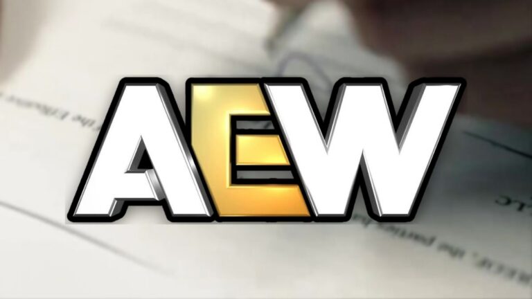 The AEW logo over a contract signing