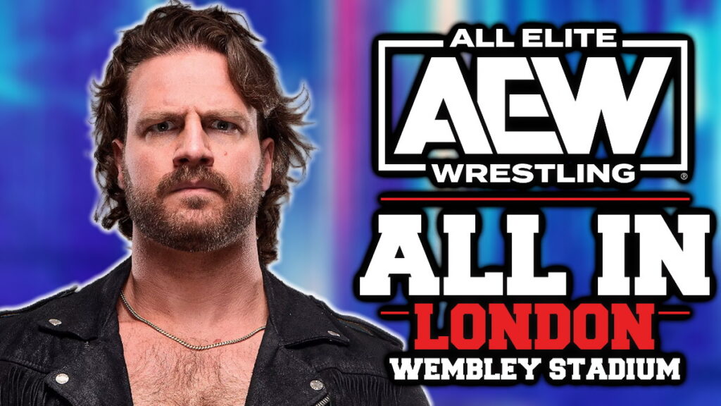 AEW All In London logo with 'Hangman' Adam Page