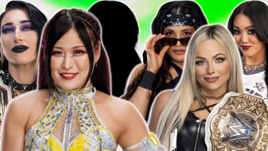 WWE's IYO SKY, Rhea Ripley, Liv Morgan, Roxanne Perez and Raquel Rodriguez